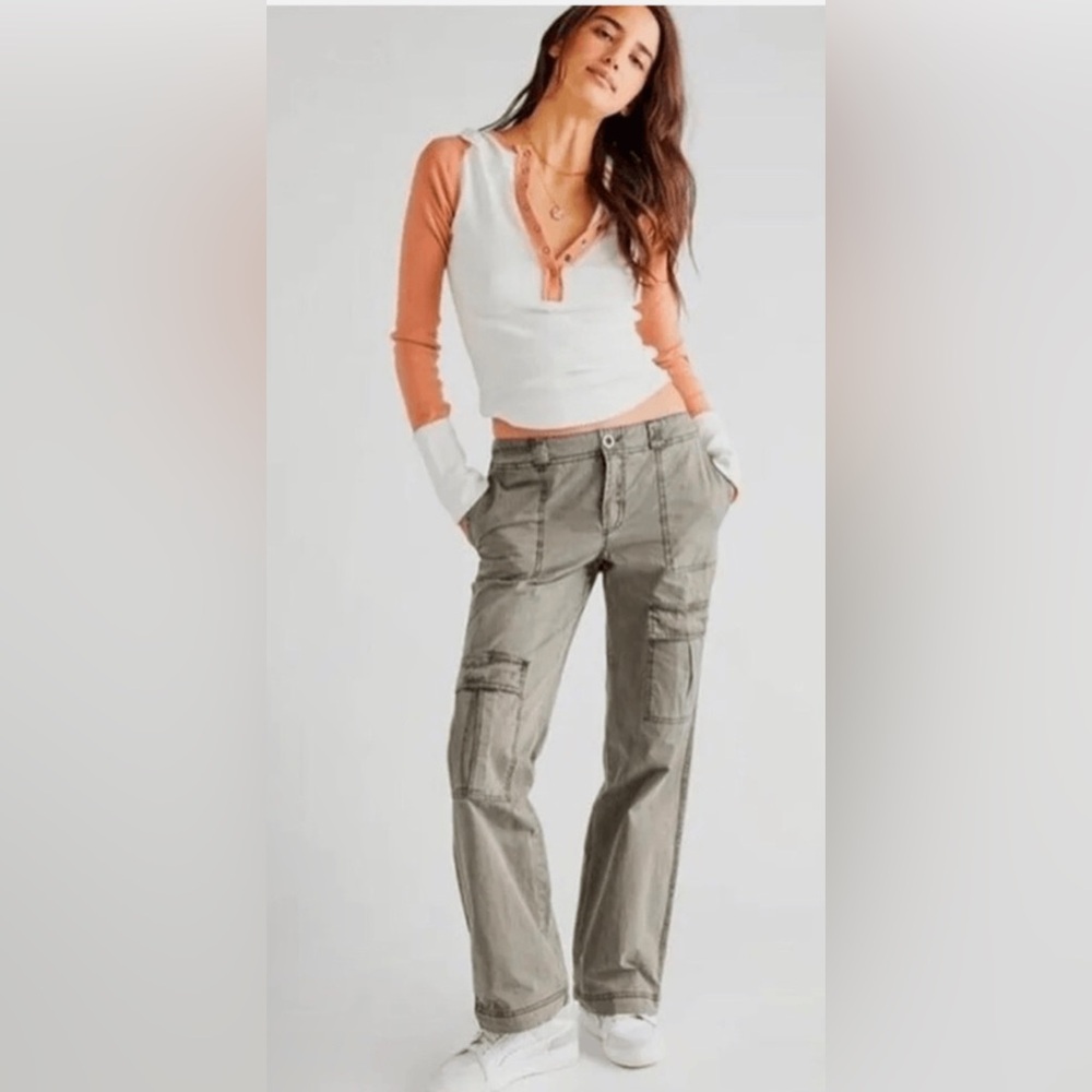 2-Free People The Thing Is Low Utility Cargo Pants